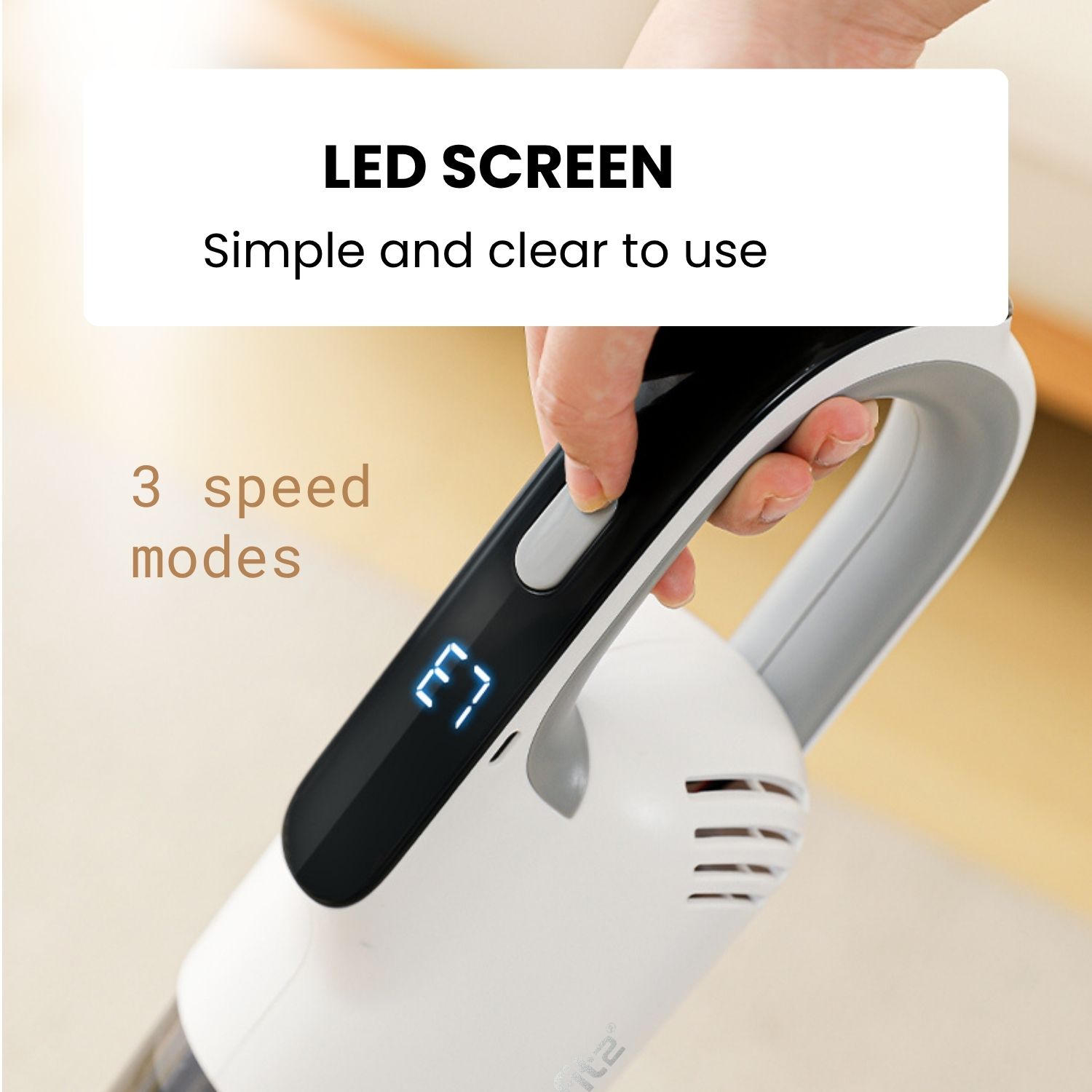 Strong suction power – up to 12,000 Pa for deep cleaning